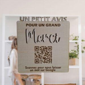 Plaque recueil d'avis client en bois